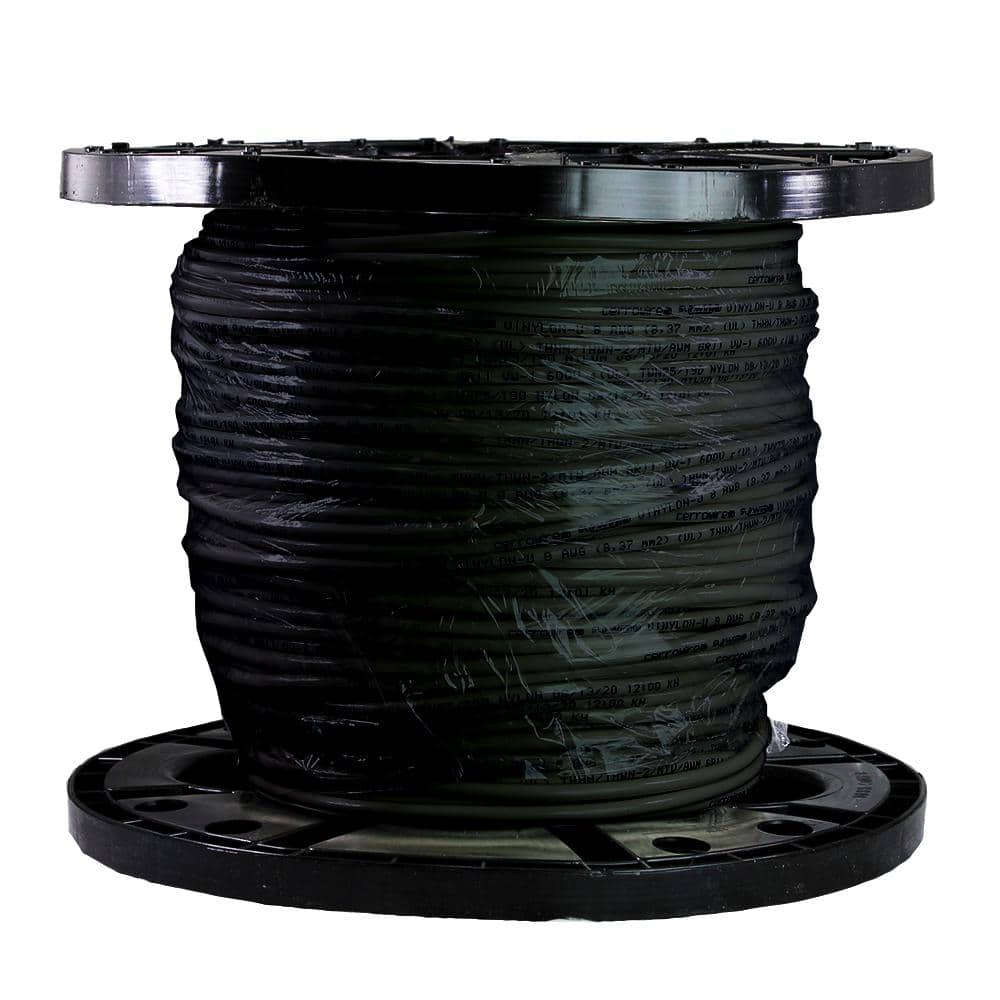 PVC Insulation Material Southwire 500-ft 6-AWG Stranded Black Copper THHN Wire By-the-Roll 