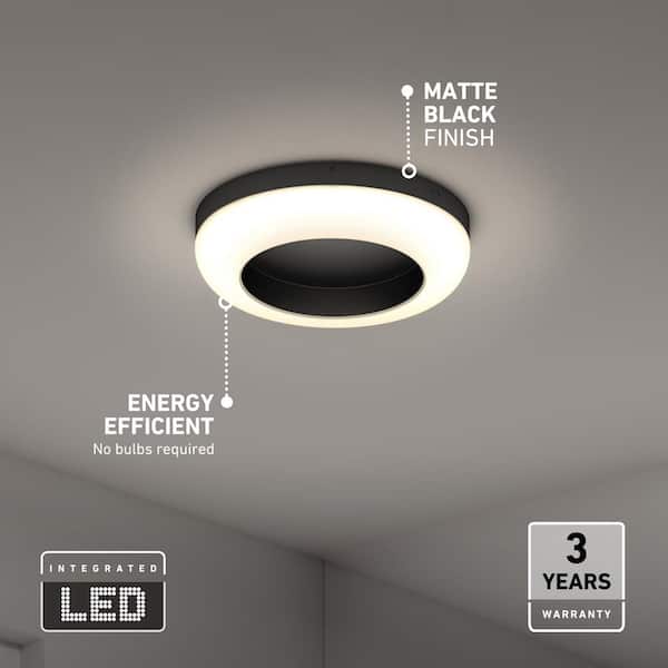 Artika Louka 15 in. 1 Light Black 5CCT Integrated Selectable LED