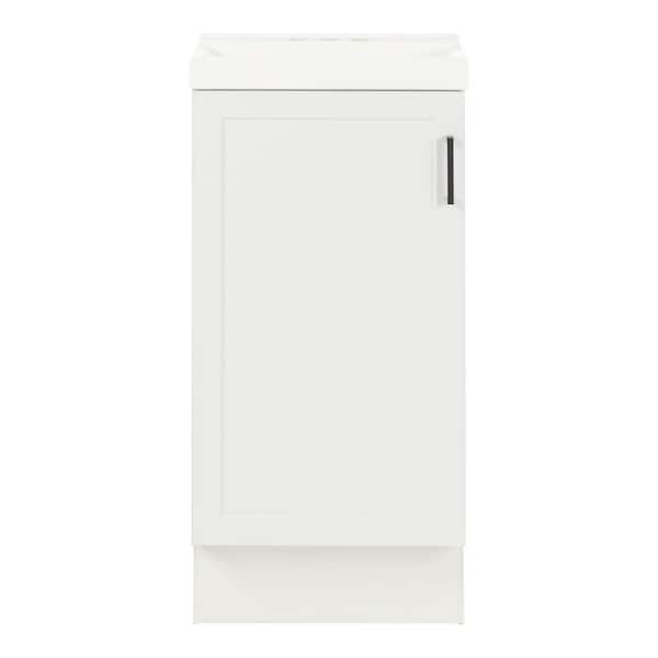 Penlee 17 in. Single Sink White Bath Vanity with White Cultured Marble Top (Assembled)