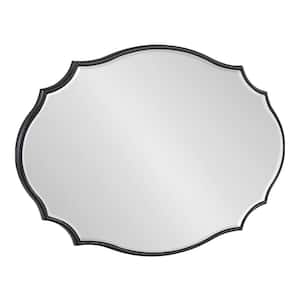 Leanna 24.00 in. H x 18.00 in. W Modern Oval Black Framed Accent Wall Mirror