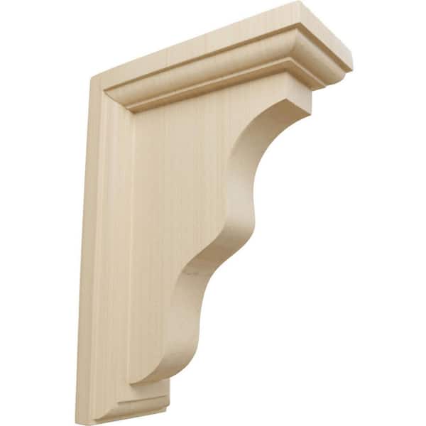 Ekena Millwork 2-1/4 in. x 5 in. x 7 in. Rubberwood Hamilton Traditional Bracket