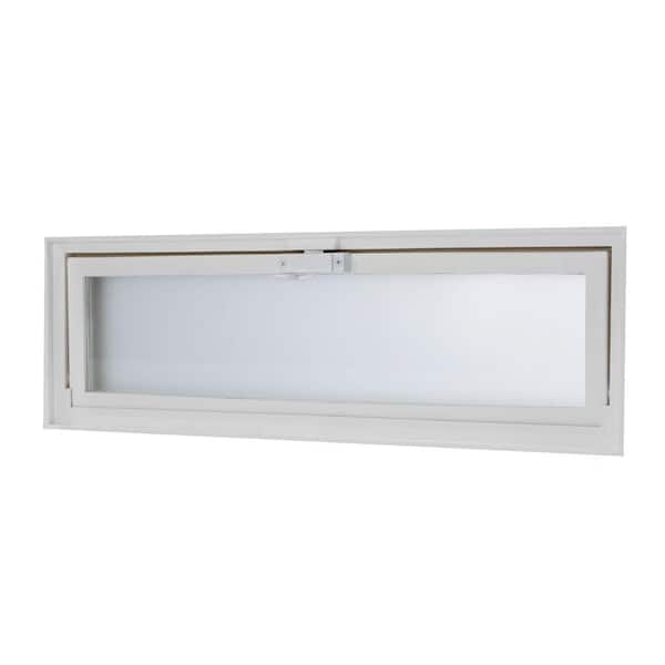 TAFCO WINDOWS 23.25 in. x 7.75 in. Hopper Vent with Screen for Glass Block Windows