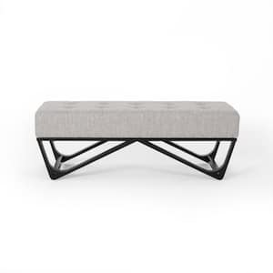 Assisi Light Grey Tufted Ottoman Bench
