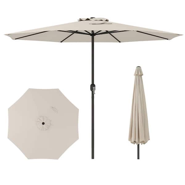 Liviza 12 ft. Metal Patio Umbrella with Crank Handle in Beige