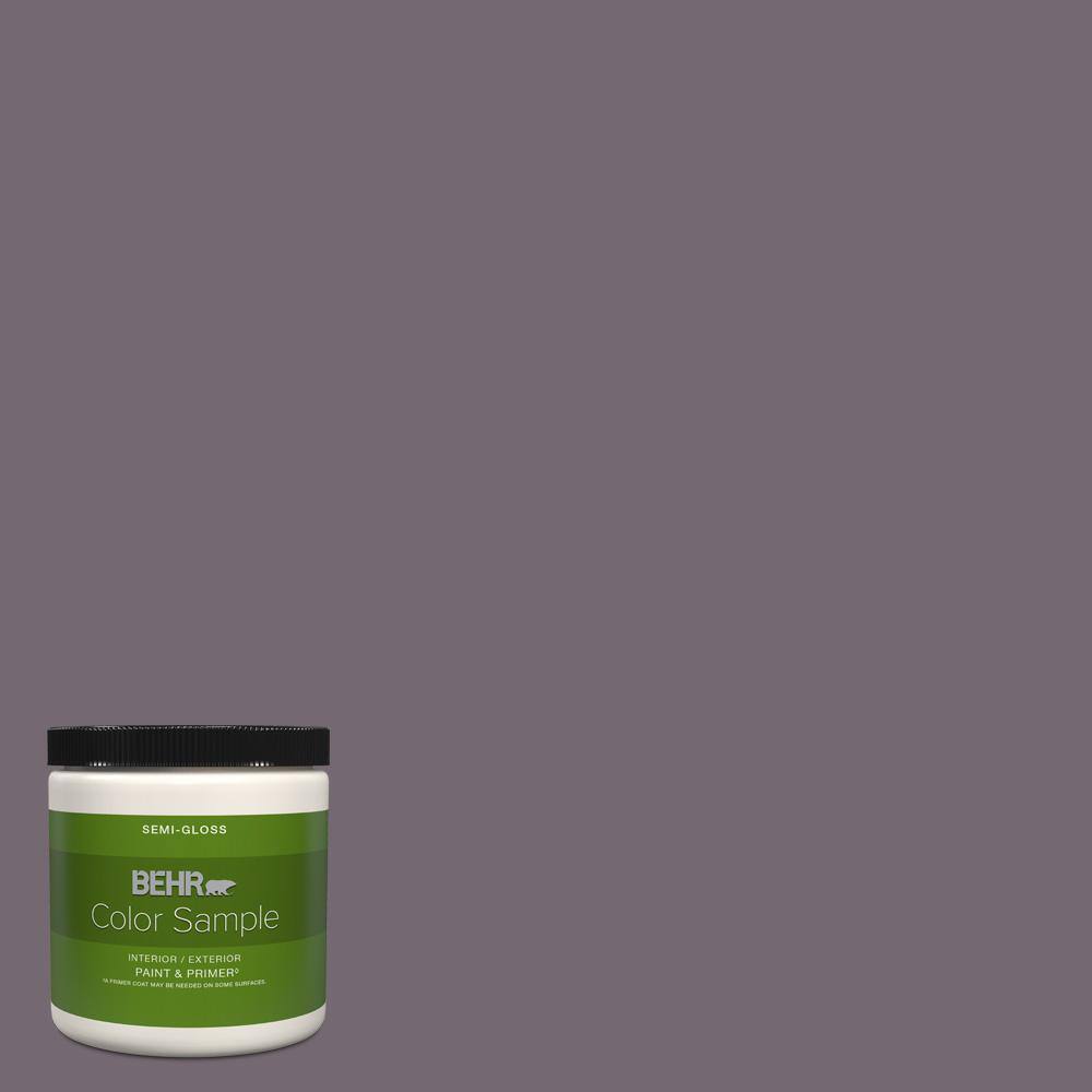 BEHR PREMIUM PLUS 8 oz. MQ133 Sultry Smoke SemiGloss Interior/Exterior Paint & Primer Color