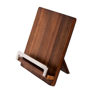 Natural Acacia and Steel Tablet or Cookbook Stand