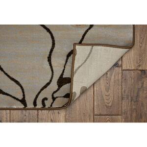 Milan Collection Brown and Turquoise 8 ft. x 10 ft. Indoor Area Rug