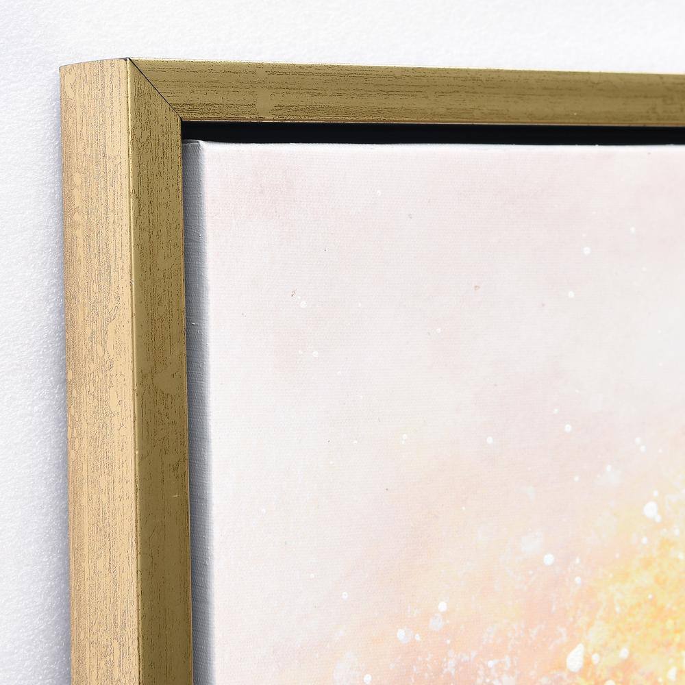 Tornado Abstract Multicolor Hand Painted Canvas Art with Gold Frame