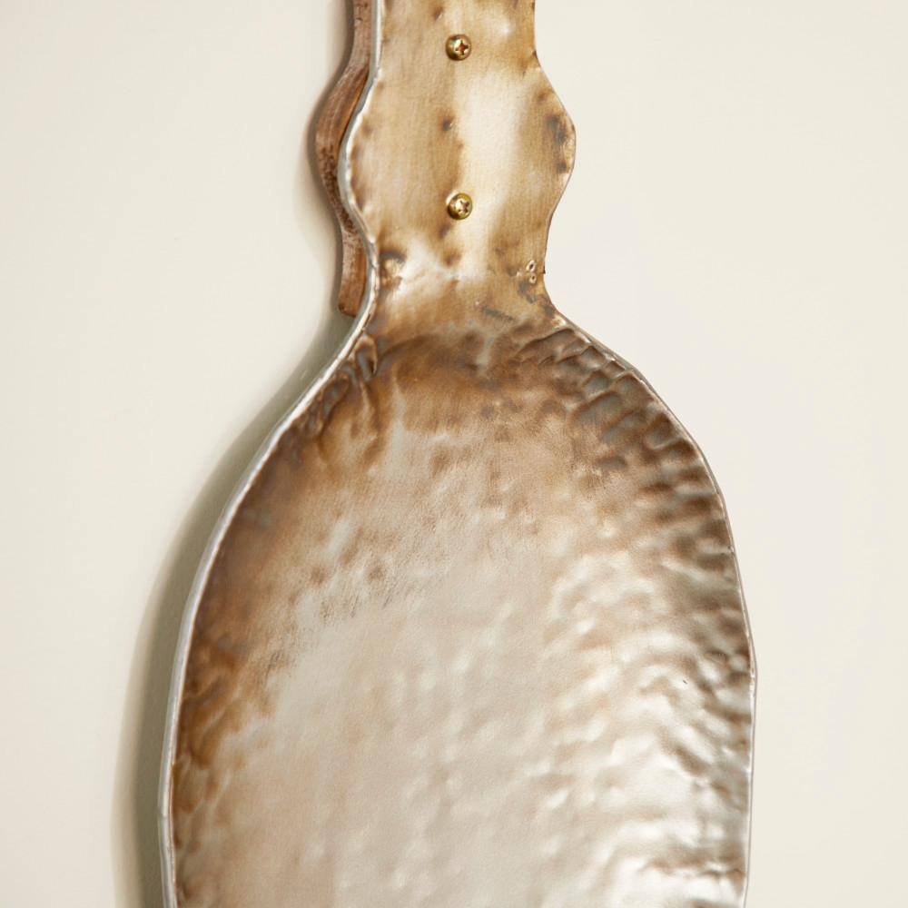 Large Brown and Silver Metal Spoon and Fork Wall Decor Set