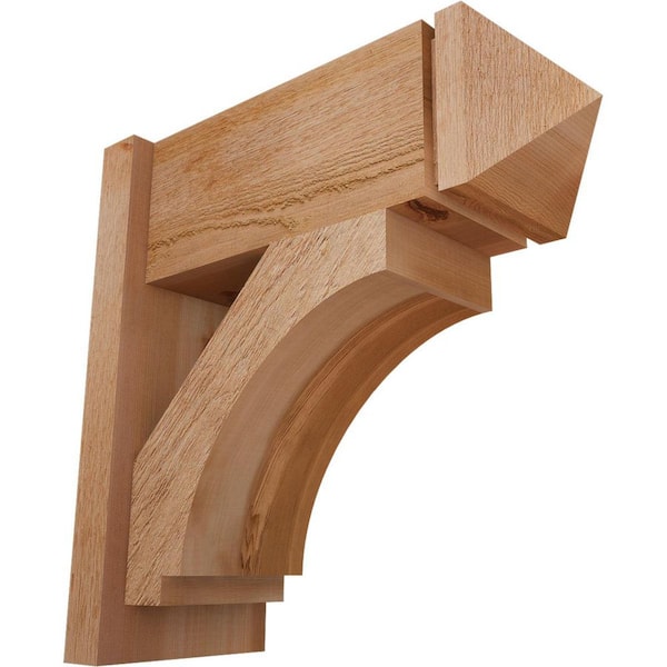 Ekena Millwork 8 in. x 20 in. x 20 in. Western Red Cedar Imperial Arts and Crafts Rough Sawn Outlooker