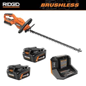 18V Brushless Cordless Hedge Trimmer Kit with 2.0 Ah Battery, Charger, and 6.0 Ah MAX Output Batteries (2-Pack)