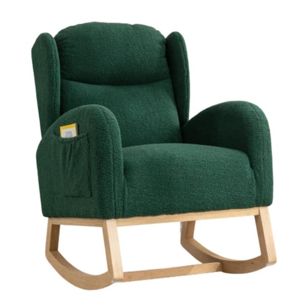 Dracelo Series Frame Green Wood Outdoor Rocking Chair GT-260 - The Home ...