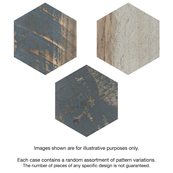 Gaugin Hex Catan Shadow 8-5/8 in. x 9-7/8 in. Porcelain Floor and Wall Take Home Tile Sample