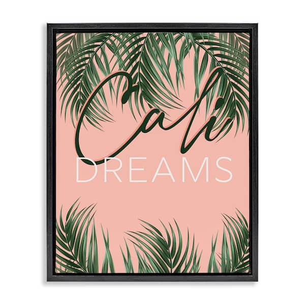 Stupell Industries Cali Dreams on Palms by Angela Nickeas Black Floater Frame Nature Graphic Art Print 21 in. x 17 in.
