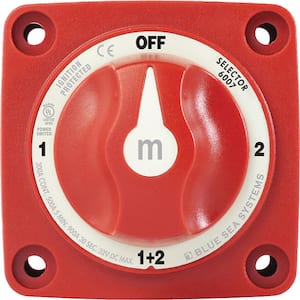 Battery Switch Mini 4-Position with Knob, Red