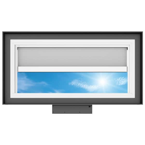 46-1/2 in. x 22-1/2 in. Solar Powered Venting Curb Mount Skylight with Laminated Low-E3 Glass and Room Darkening Shade