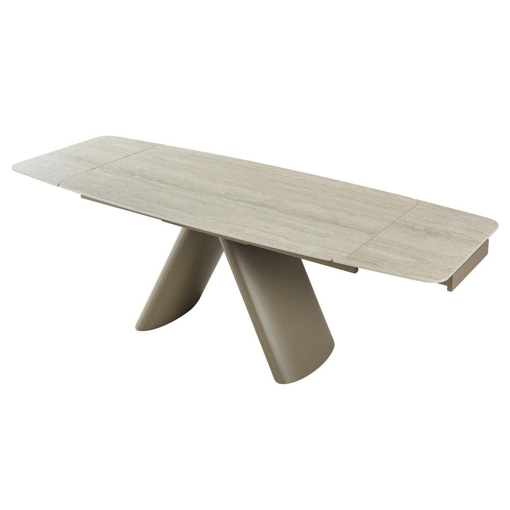Noble House Audrey Modern Brown Plus Ivory Sintered Stone Top