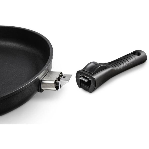 Orbit 11 in. Aluminum Nonstick Frying Pan in Black with Vintage Gold  Stainless Steel Handle 30353 - The Home Depot