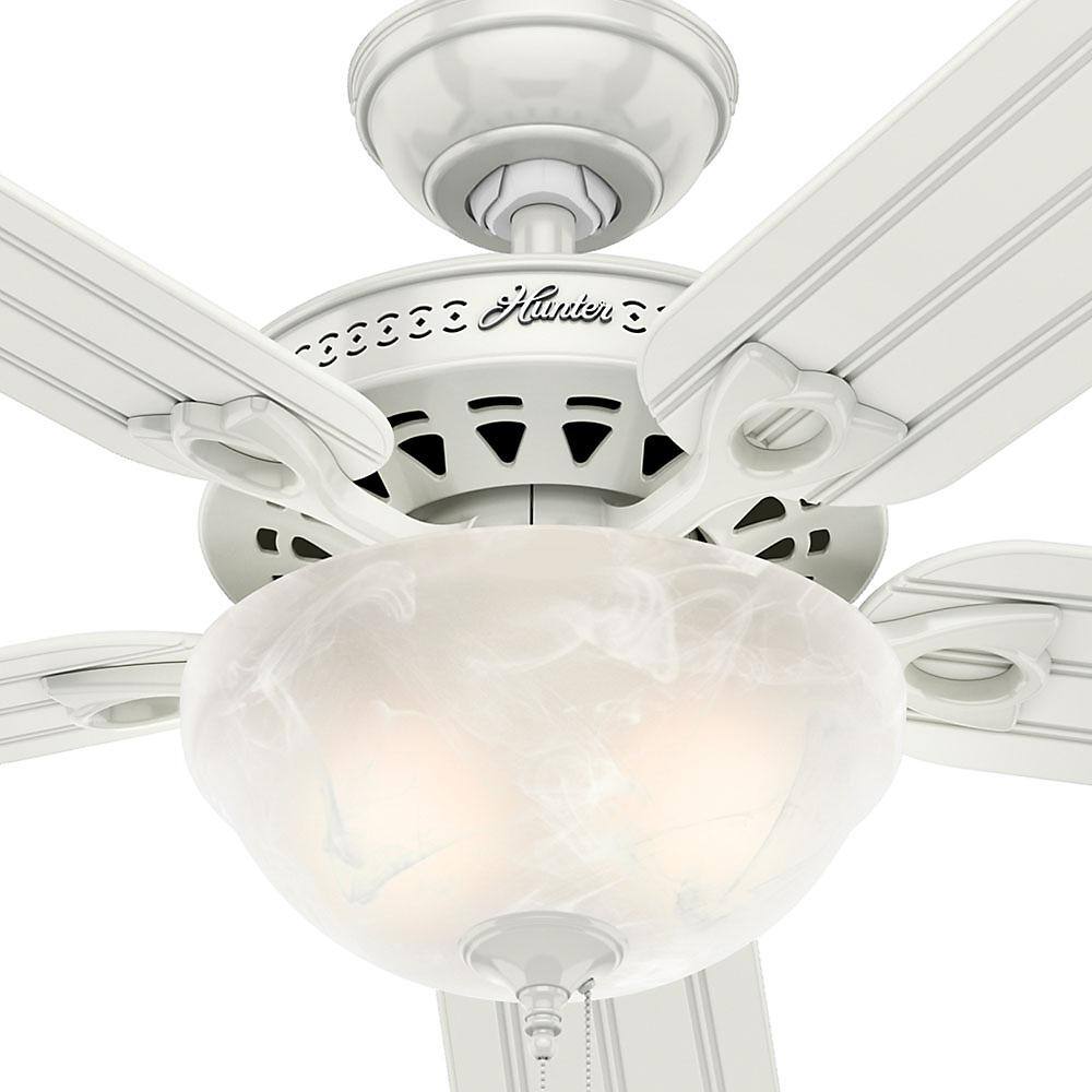 White 52" Ceiling Fan with Light and Remote