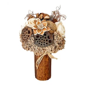 10 in. Artificial Mixed Natural Pod Bouquet (Set of 2)