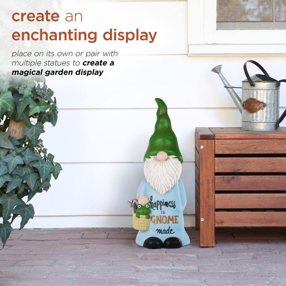 24" Multicolor Polyresin Garden Gnome with Frog Basket