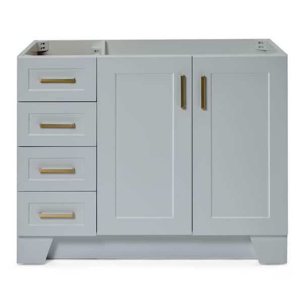 ARIEL Taylor 42 in. W x 21.5 in. D x 34.5 in. H Freestanding Bath Vanity Cabinet Only in Grey