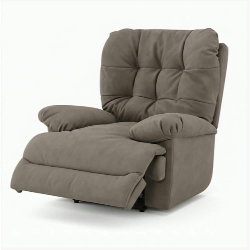 Caprice Taupe Gray Camel Leather Aire Glider Recliner