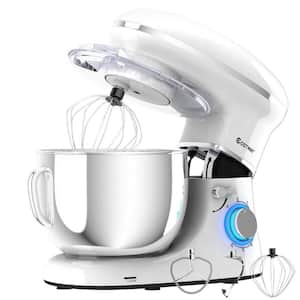 660W 6.3 qt. . 6-Speed White Stainless Steel Stand Mixer with Dough Hook