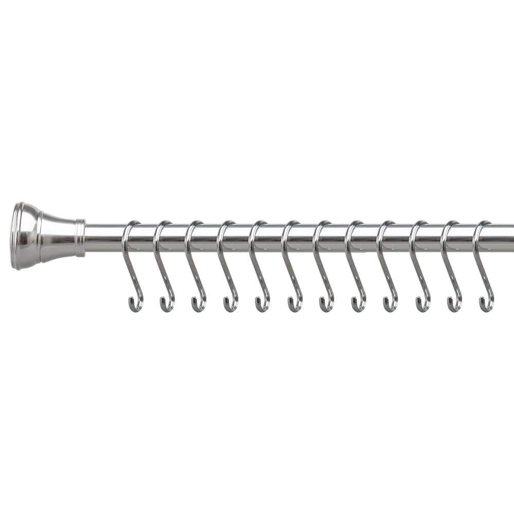 Polished Chrome Rust-Proof Shower Curtain Hooks Set of 12