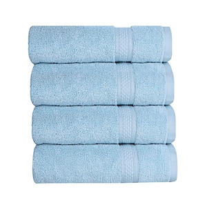 A1HC Wash Cloth 500 GSM Duet Technology 100% Cotton Ring Spun Chambray Blue 13 in. x 13 in. Quick Dry (Set of 4)
