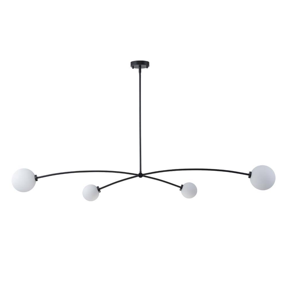 51.2 in. Contemporary 4-Light Glass Globe Ceiling Light, Black Mid Century Modern Sputnik Chandelier for Dining Room price history on PriceWatchPro