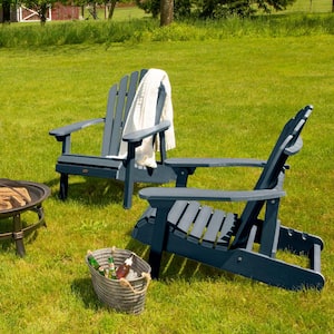 Hamilton Federal Blue Folding and Reclining Plastic Adirondack Chair (2-Pack)