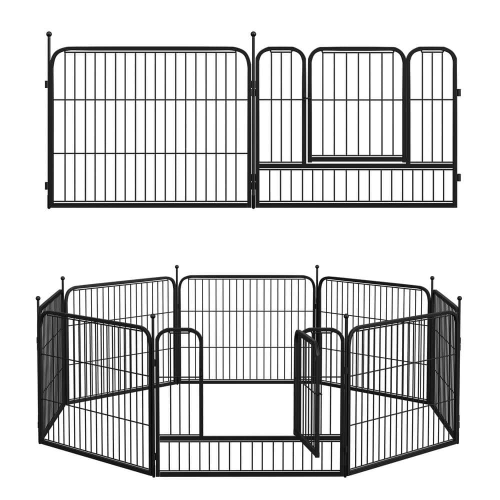 24 In Black Metal Decorative Outdoor Border Garden Fence HD A HW89020   Black Garden Fencing Hd A Hw89020 64 1000 