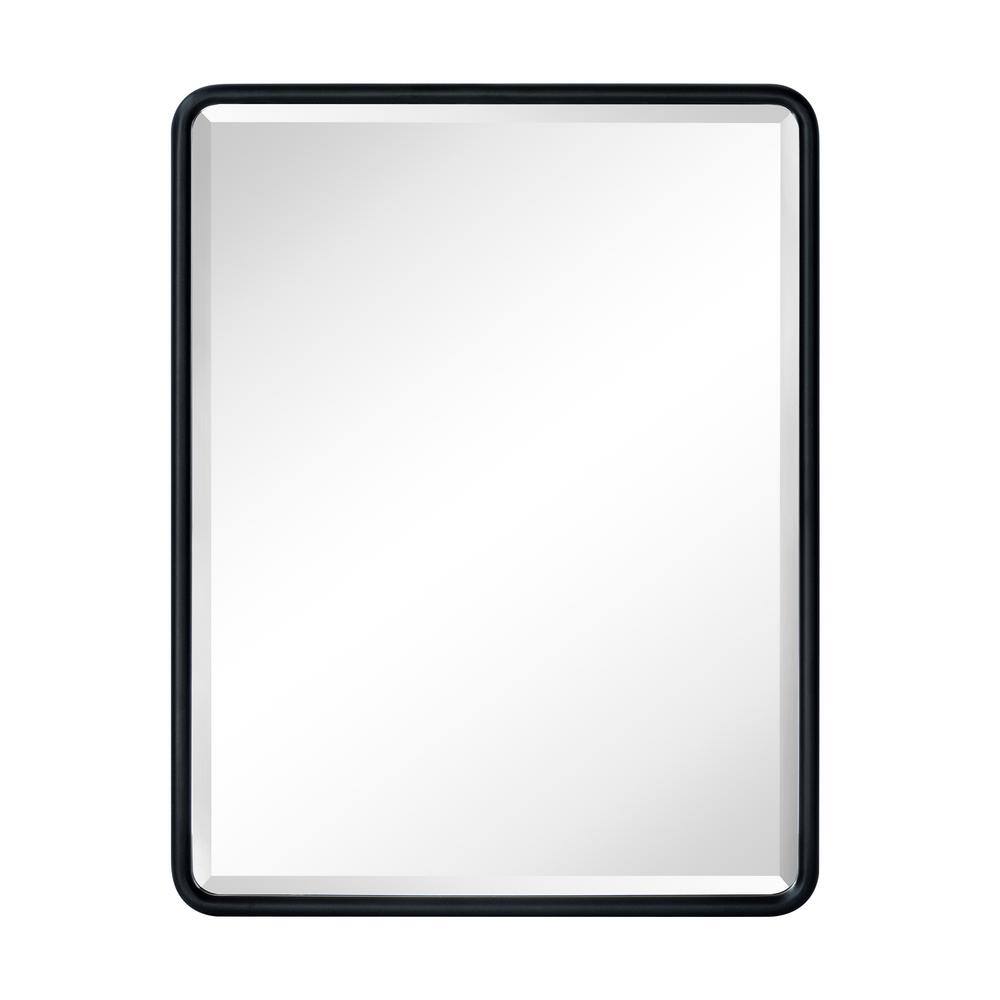 Black Metal Recessed Bathroom Medicine Cabinet with Mirror
