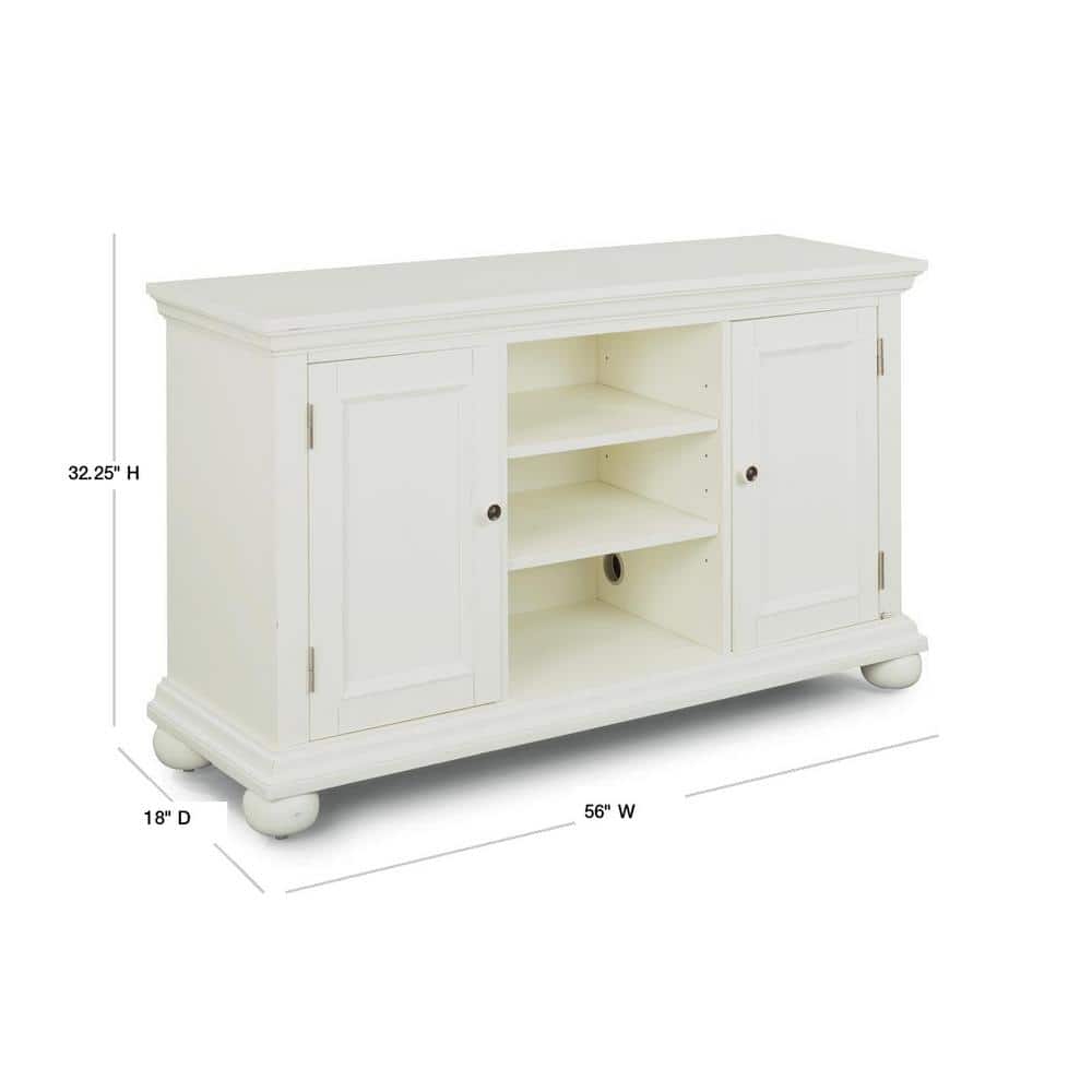 Dover 56" White Poplar Entertainment Center with Adjustable Shelves