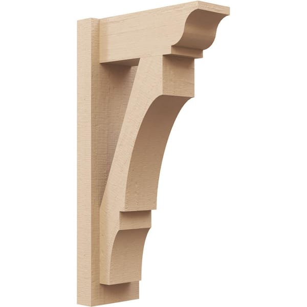 Ekena Millwork 6 in. x 26 in. x 14 in. Balboa Traditional Rough Cedar Woodgrain Timberthane Polyurethane Outlooker, Primed Tan