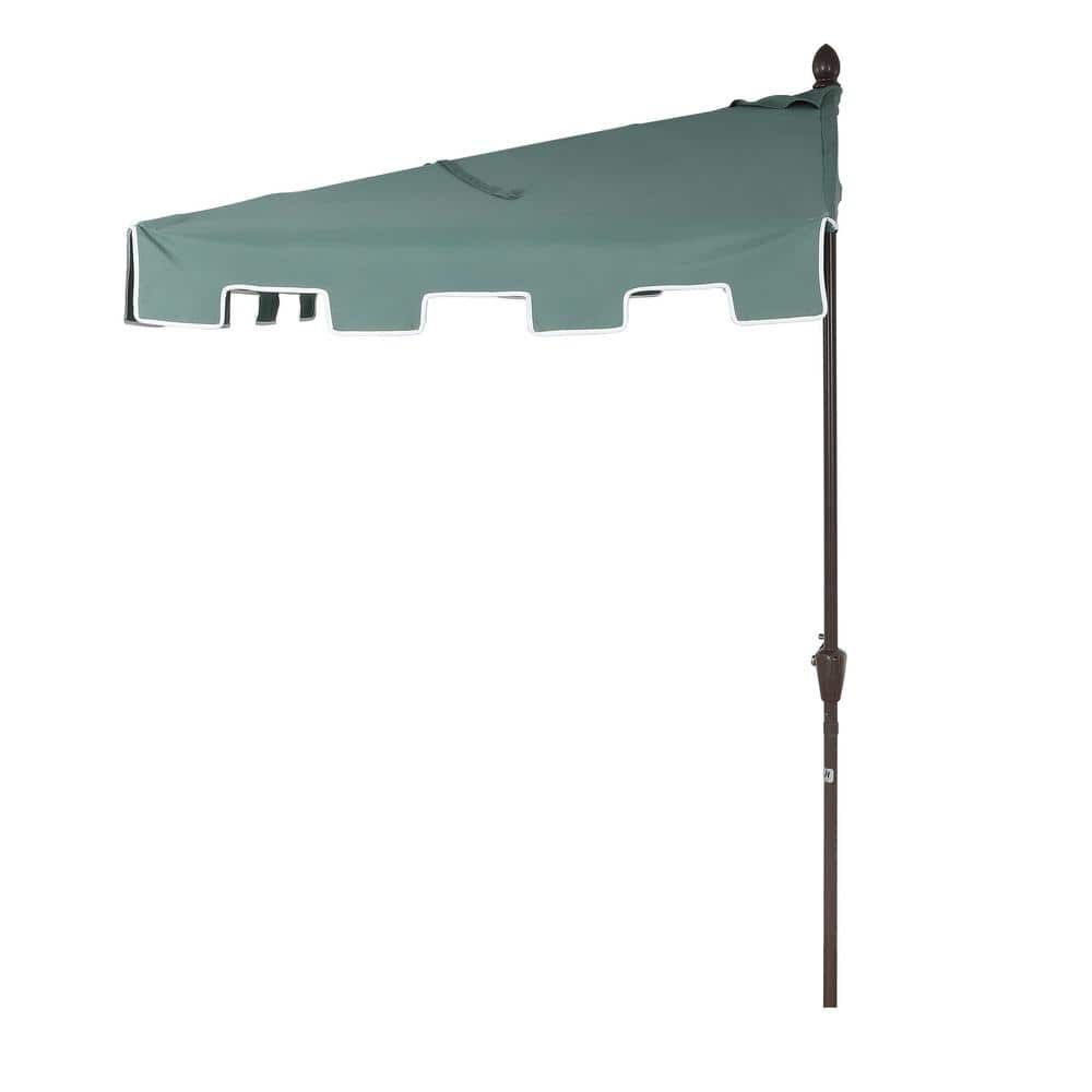 Sidney 9 ft. Green Aluminum MidCentury Patio Umbrella with Crank