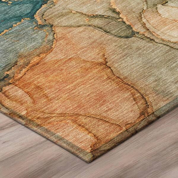 Chantille Machine Washable Indoor/Outdoor Abstract ACN3119 Copper 3 ft. x 4 ft. Area Rug