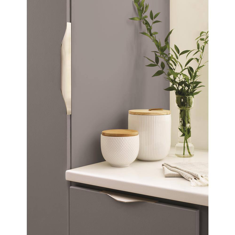 Brushed Nickel Modern Cabinet Edge Pull with Mounting Hardware