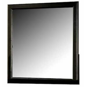 38.28 in. H x 1 in. W Rectangle Wooden Frame Black Modern Mirror