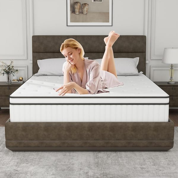 WONDER COMFORT Luxury White Twin Medium Firm Hybird Memory Foam Mattress 12 in. Mattress in a Box TN EGO 10IN TW