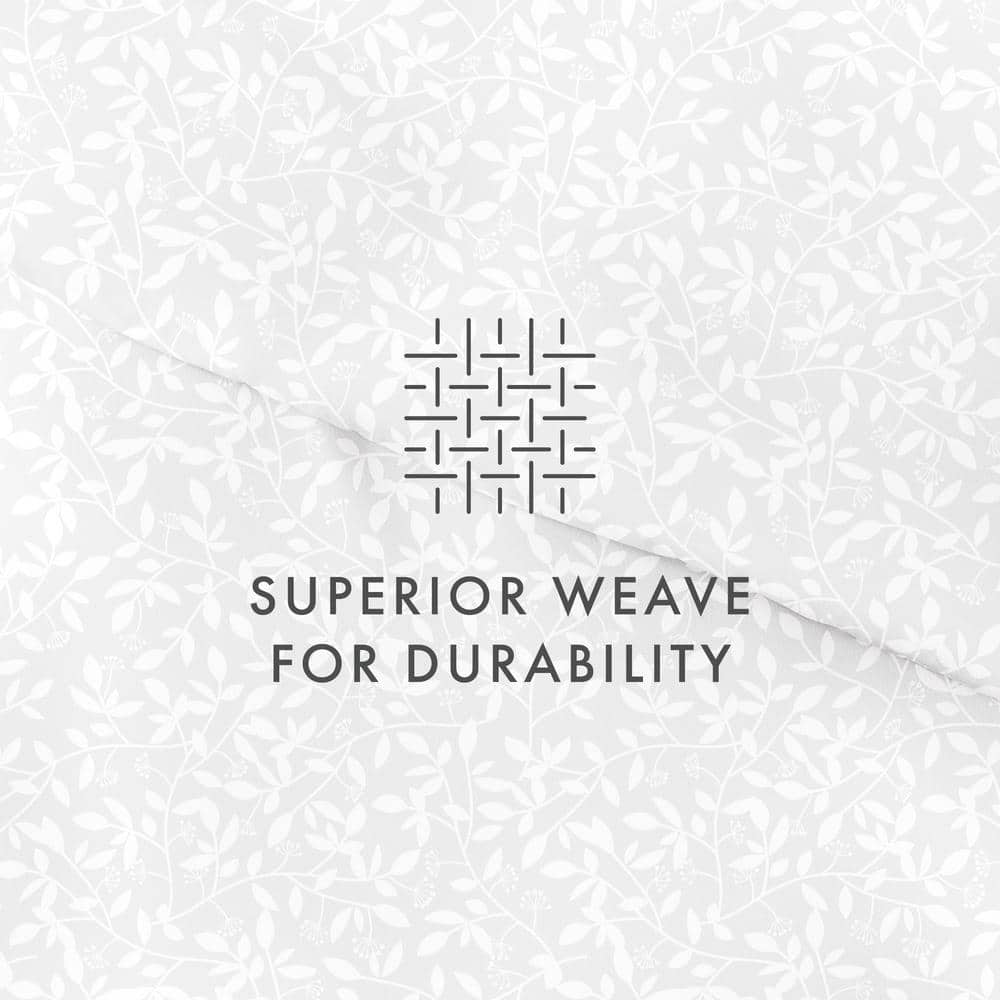 Gray Microfiber Vine Trellis Twin/Twin XL Duvet Cover Set