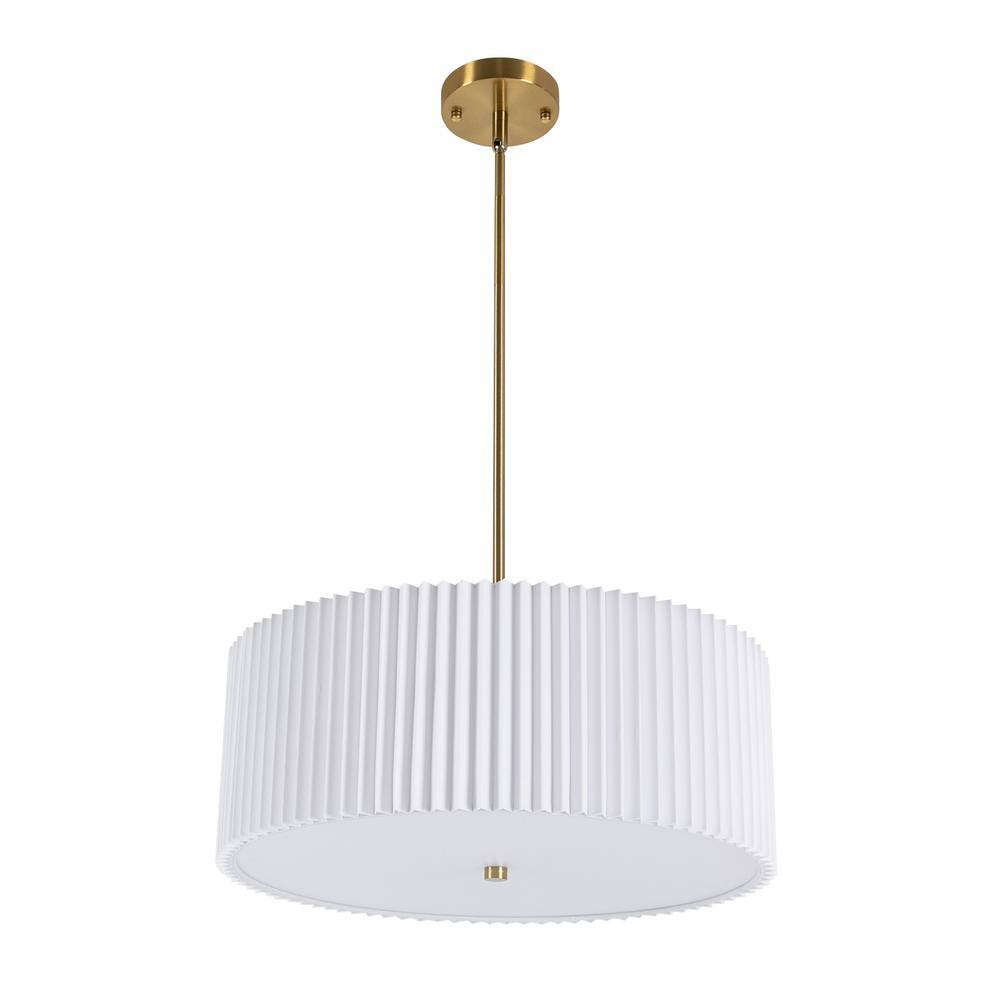 4-Light Gold 17.7 in. Modern Pendant Light with White PVC Shade and Adjustable Hanging Height, No Bulbs Included price history on PriceWatchPro