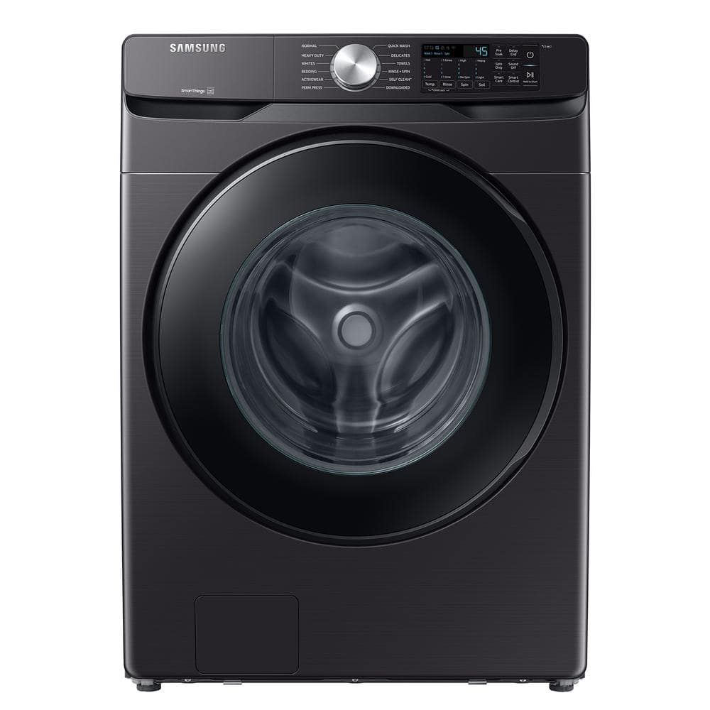 Samsung 5.1 cu.ft. Extra-Large Capacity Smart Front Load Washer with Vibration Reduction Technology+ in Brushed Black