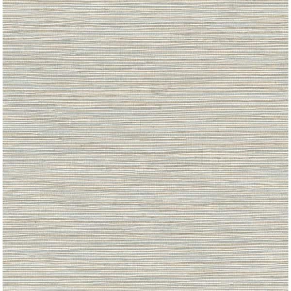 Advantage Alton Light Blue Faux Grasscloth Paper Non-Pasted Textured Wallpaper