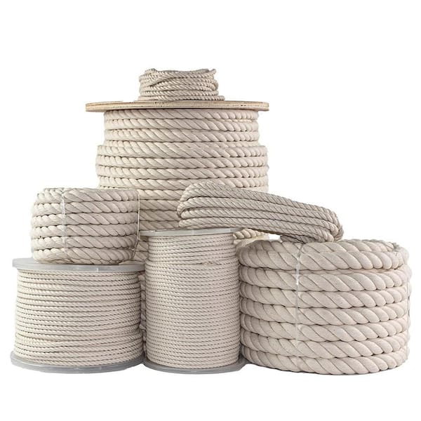 SGT KNOTS 3/8 in. x 25 ft. Twisted Cotton Rope-Natural