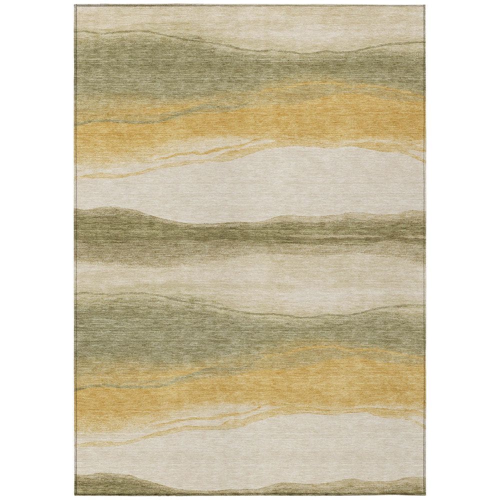 Chantille Machine Washable Indoor/Outdoor Abstract ACN2967 Gold 3 ft. x 5 ft. Area Rug price history on PriceWatchPro