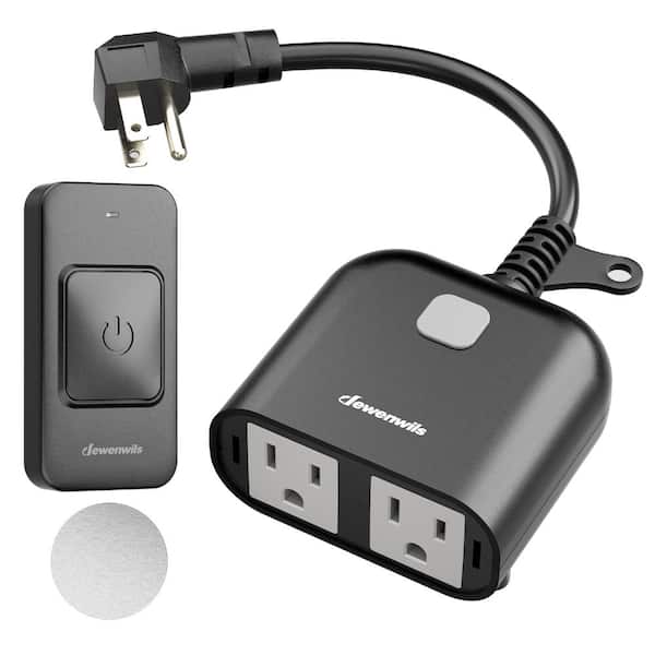 DEWENWILS 15A/1875W Heavy Duty Weatherproof Remote Outlet with 2 Grounded Outlets, FCC Listed, for String Lights, Holiday Decor HORS11L