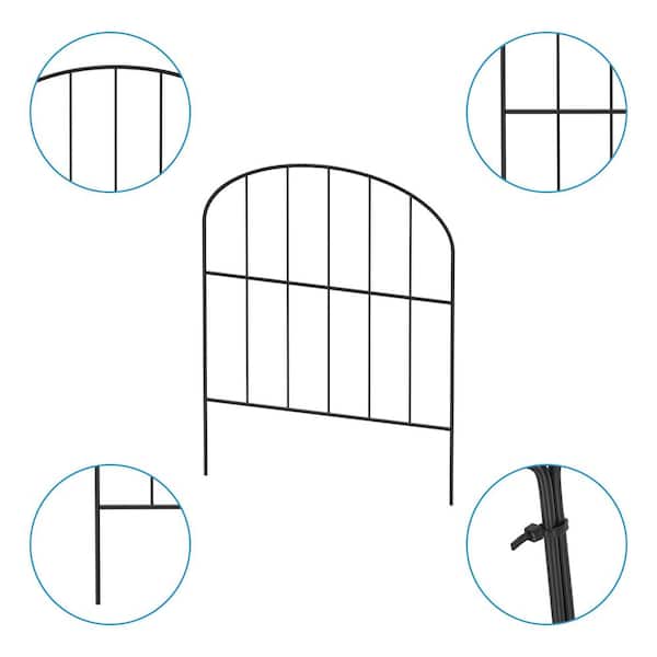 Oumilen 16.5 in. x 12.6 in. Rustproof Wire Panels, No-Installation 1-Piece Garden Fence, Arched (45-Pieces)