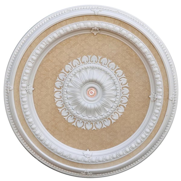 AFD 47 in. x 3 in. x 47 in. Blanco Round Chandelier Polysterene Ceiling Medallion Moulding
